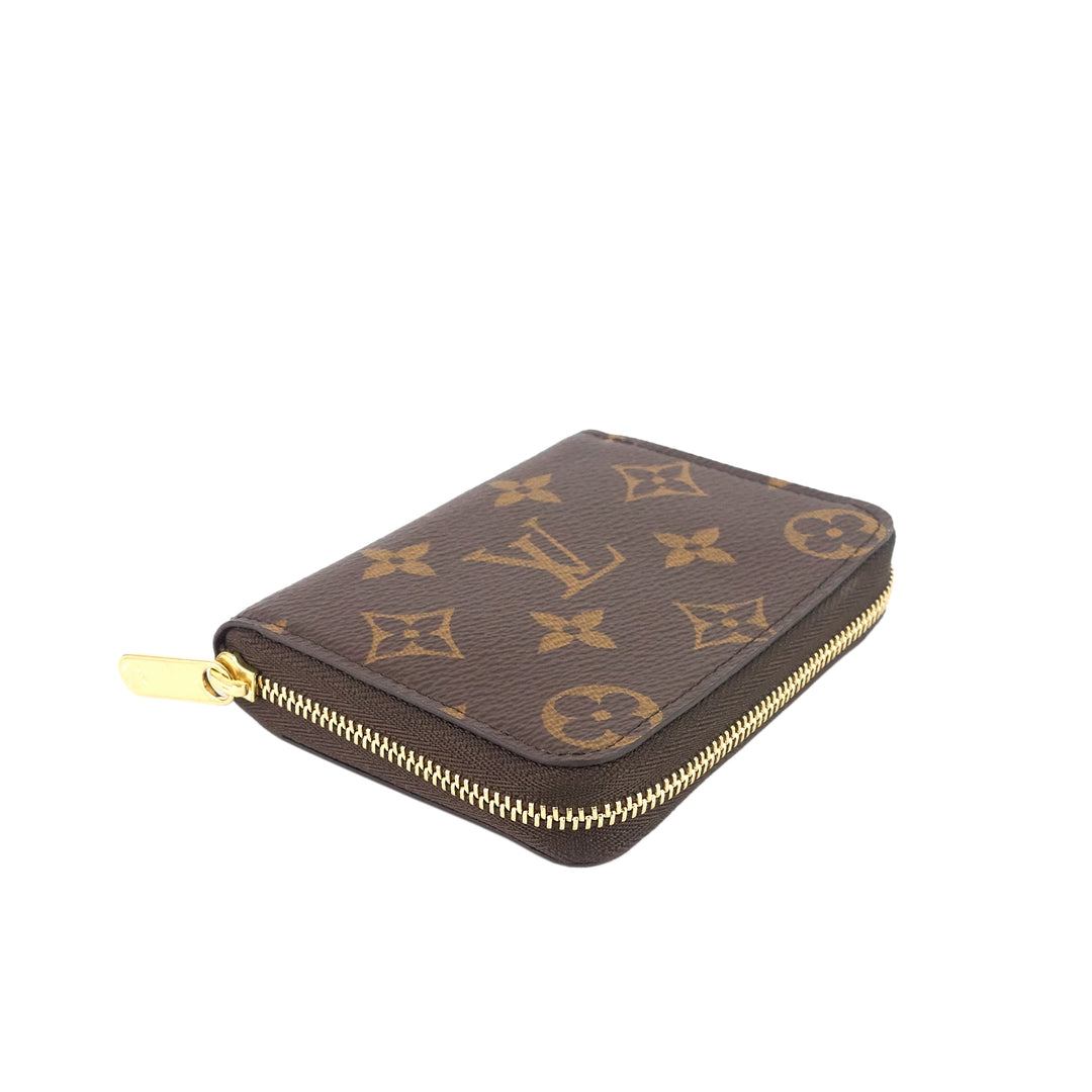 Zipped Coin Monogram Canvas Wallet