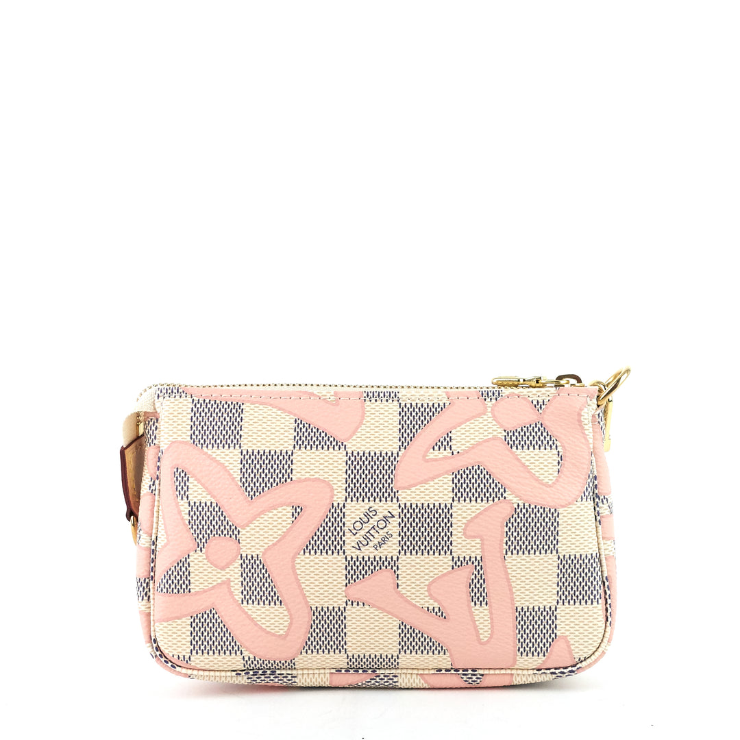 pochette mini damier azur tahitienne canvas bag