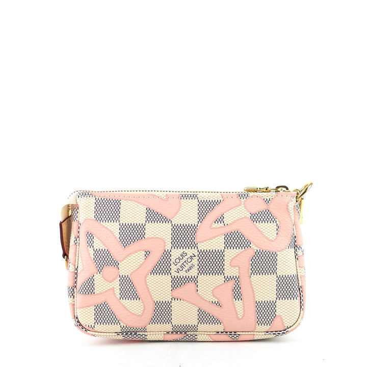 pochette mini damier azur tahitienne canvas bag