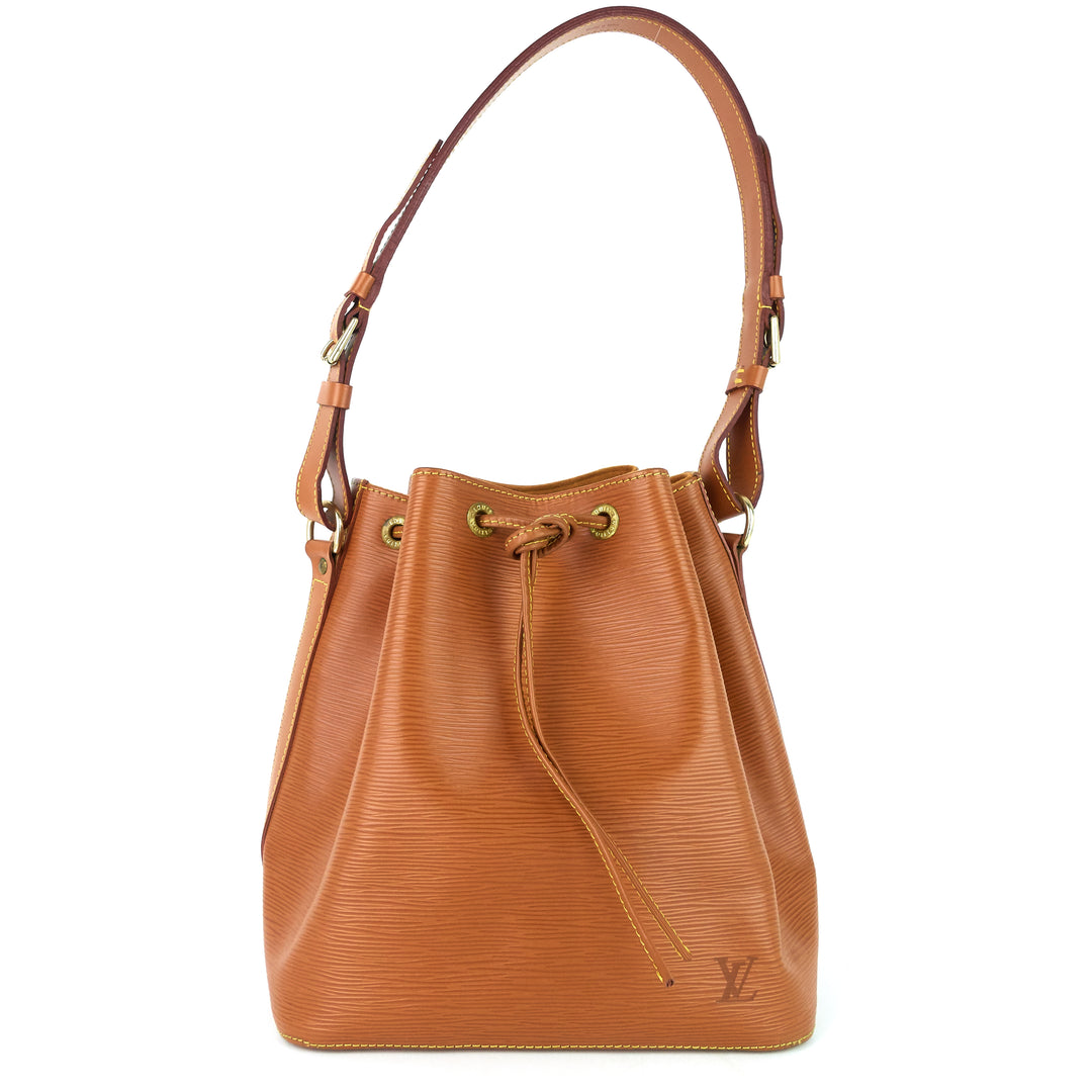 petit noé cipango gold epi leather bag