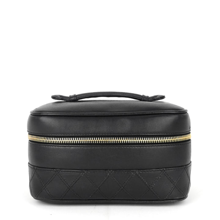 vintage lambskin leather vanity bag