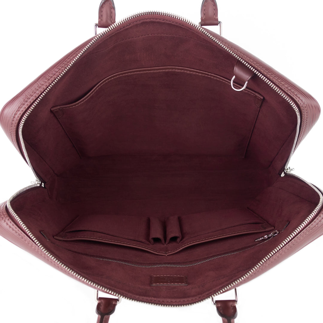 porte-documents voyage burgundy epi leather briefcase bag