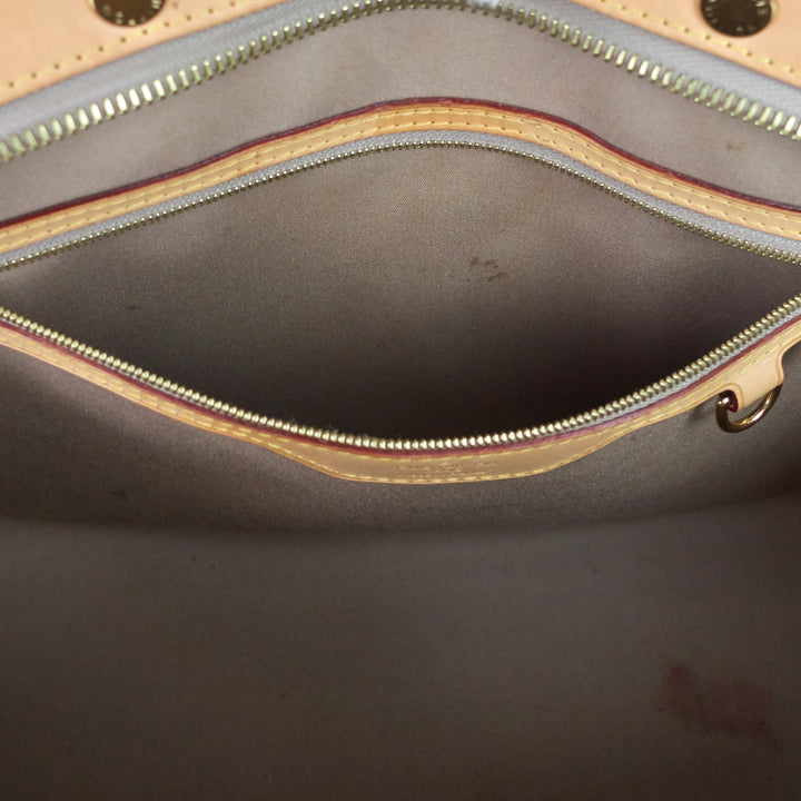 brea mm beige poudre monogram vernis leather bag