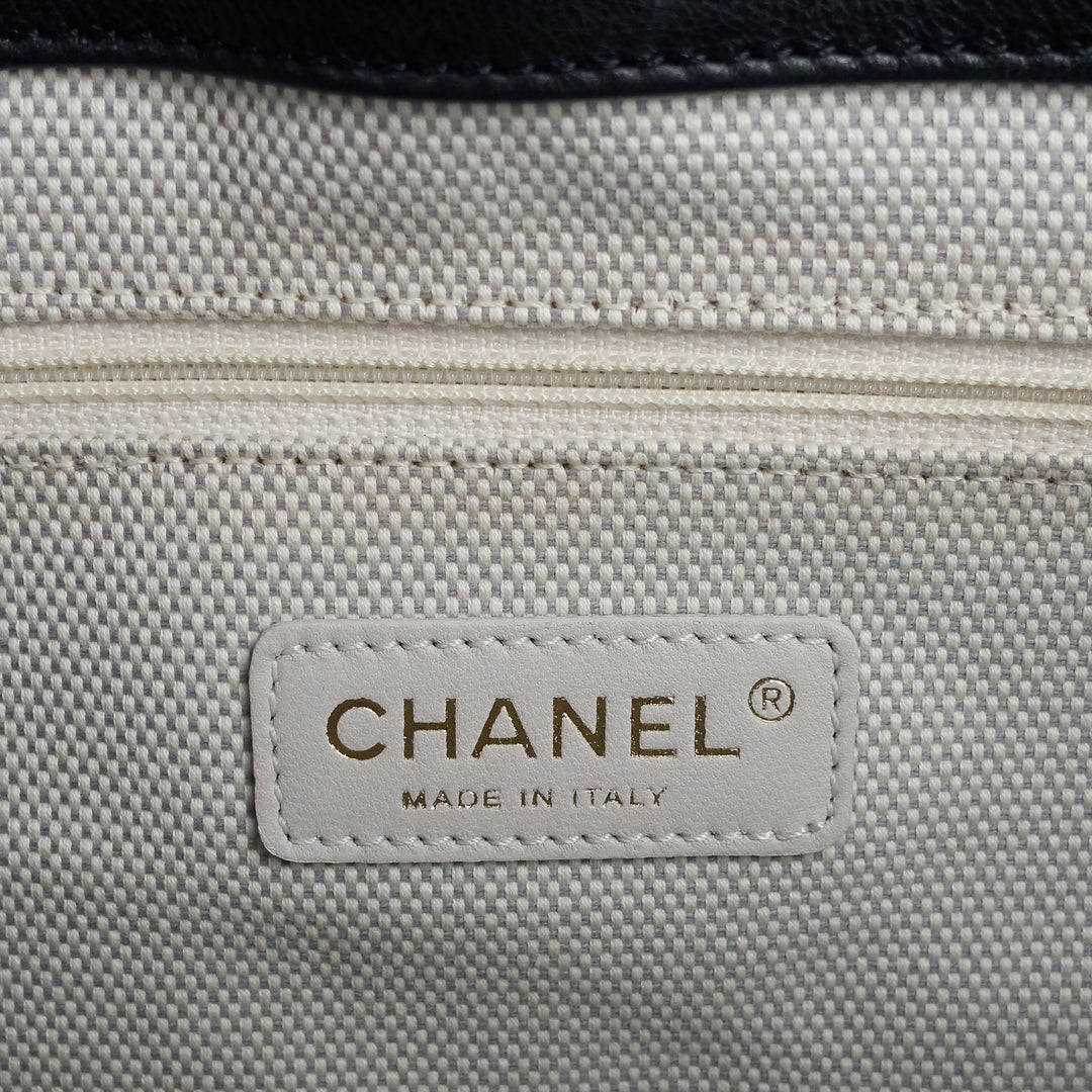 retro chain large calfskin leather shopping tote bag