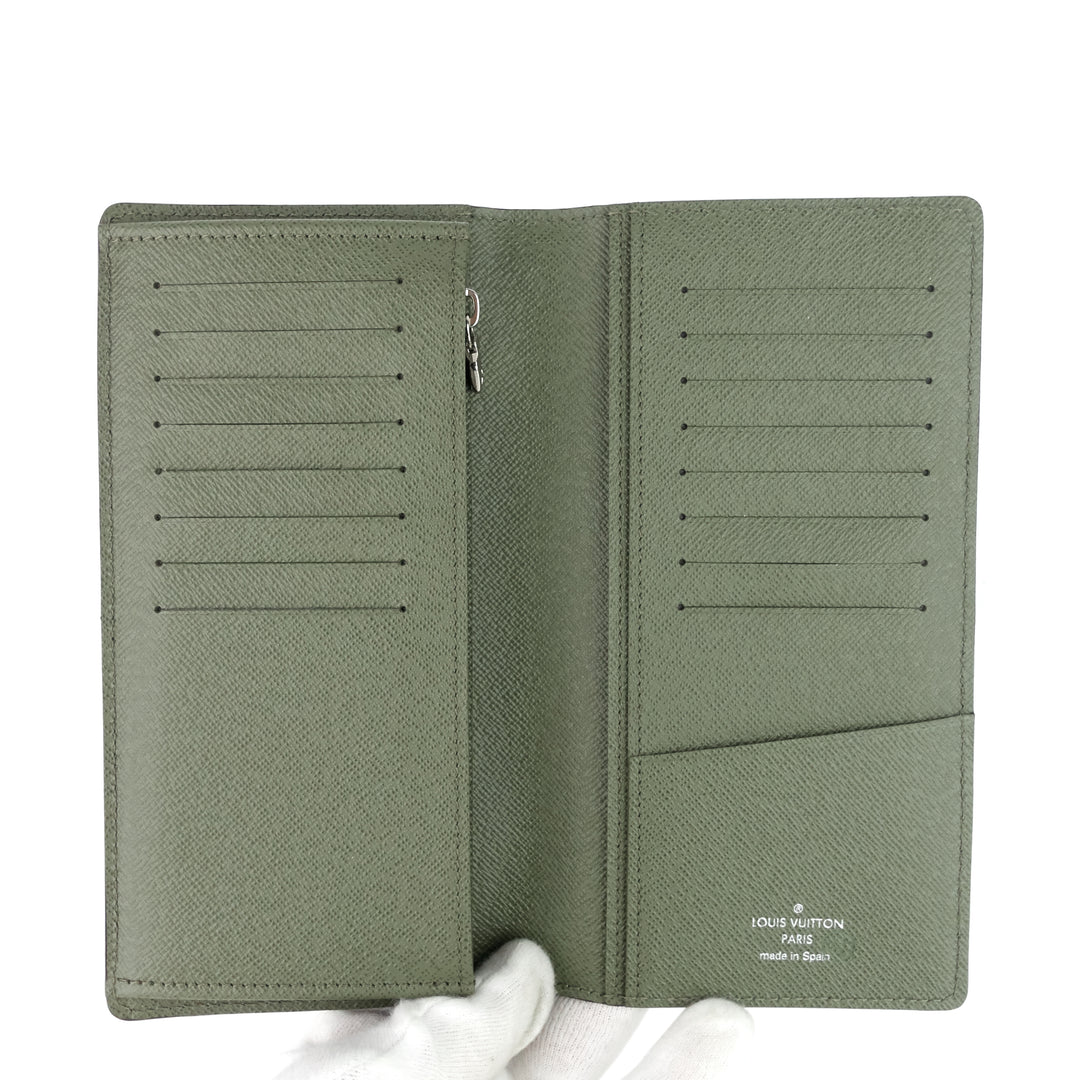 Brazza Green Epi Leather Wallet