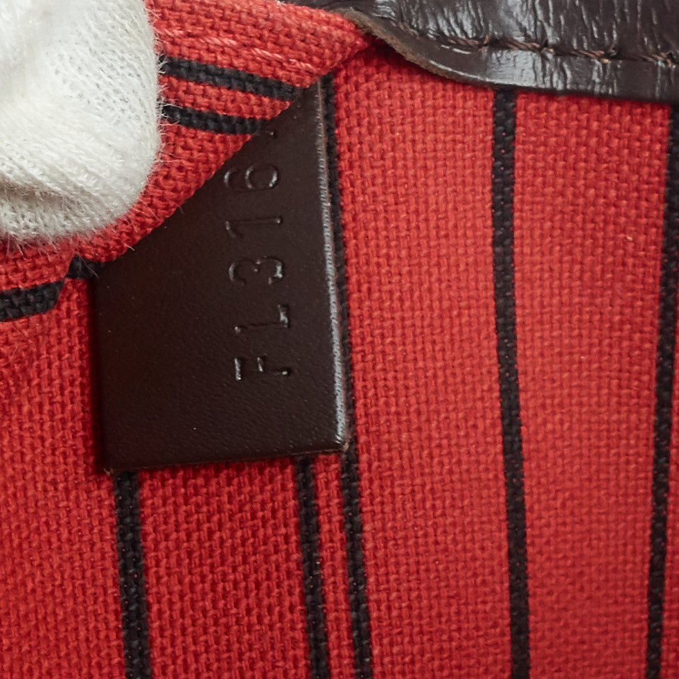 neverfull gm with pouch damier ebene tote bag