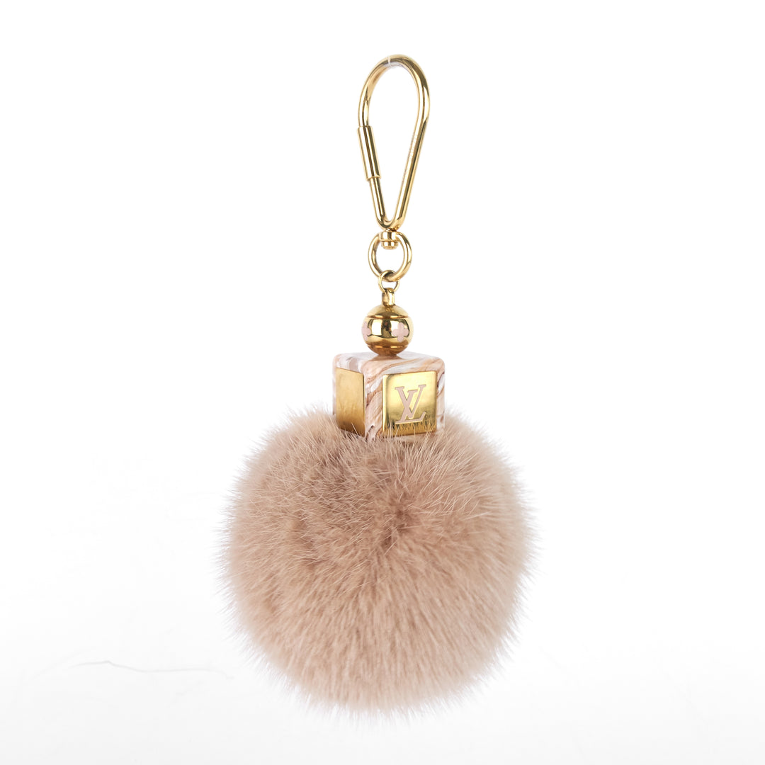 mink fur fluffy bag charm