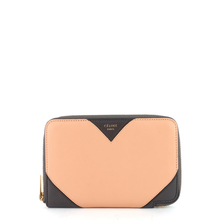 zip around coeur bicolour calfskin wallet