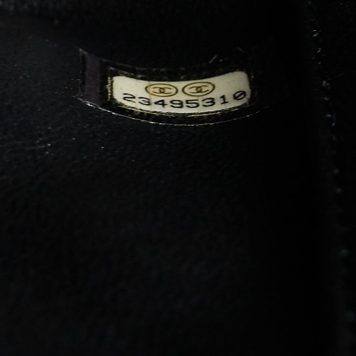 cc coco small caviar and lizard-embossed calfskin top handle bag