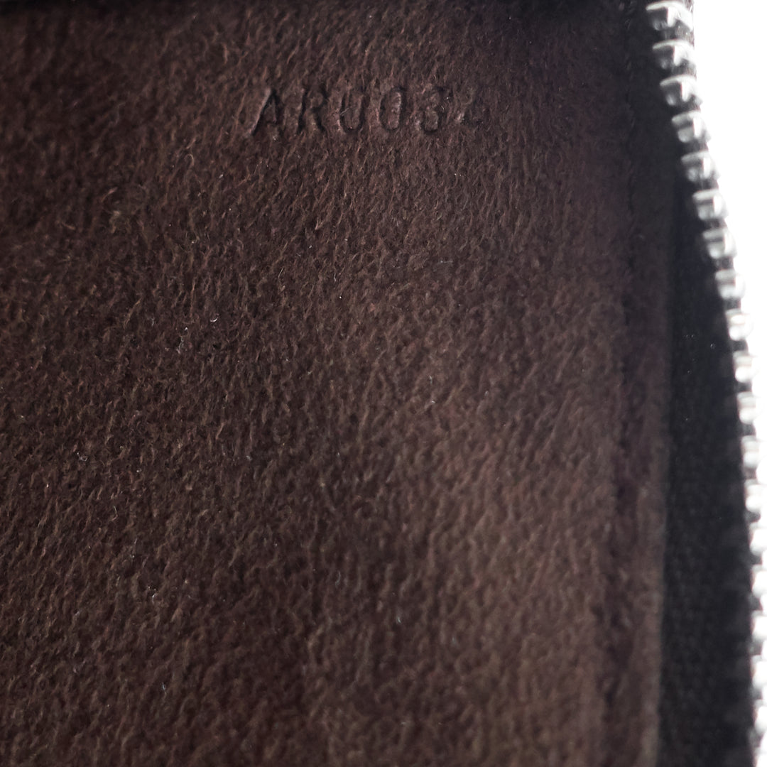 pochette accessoires brown epi leather bag
