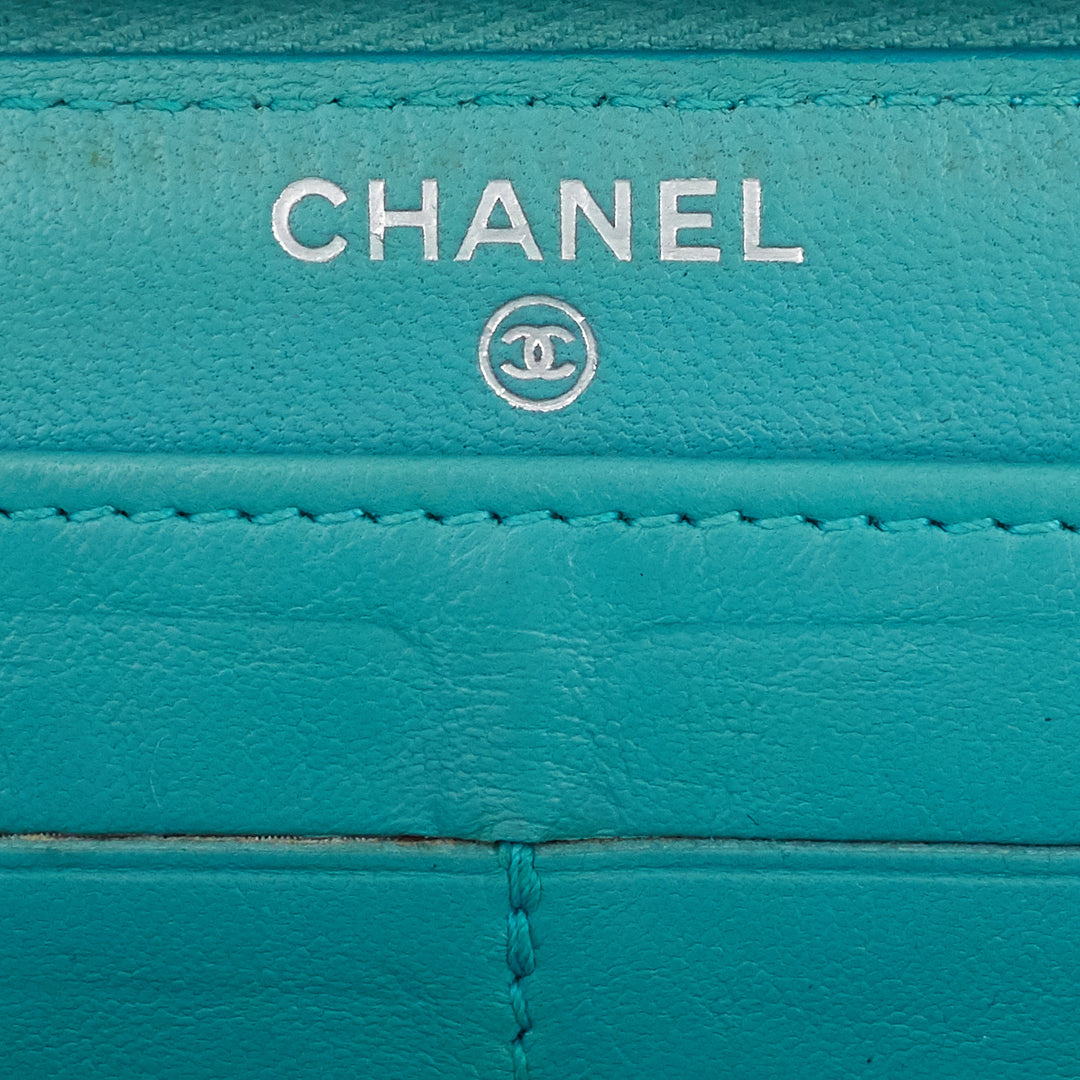 classic zip around large lambskin wallet