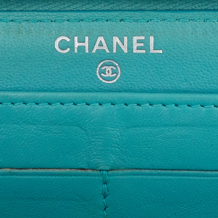 classic zip around large lambskin wallet