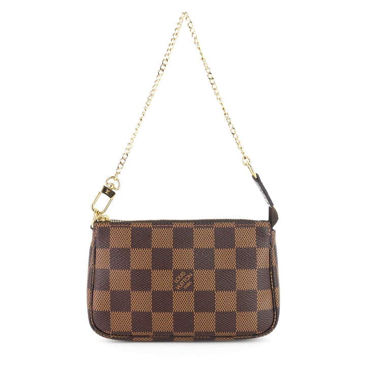 pochette accessoires mini damier ebene canvas bag