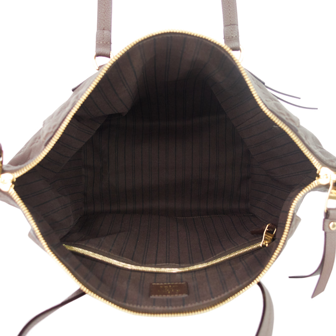 lumineuse empreinte leather bag