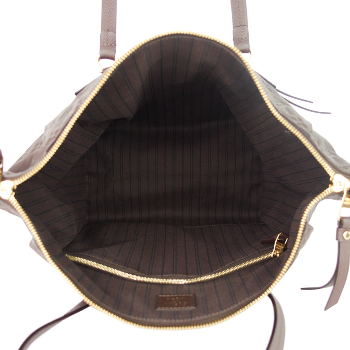 lumineuse empreinte leather bag