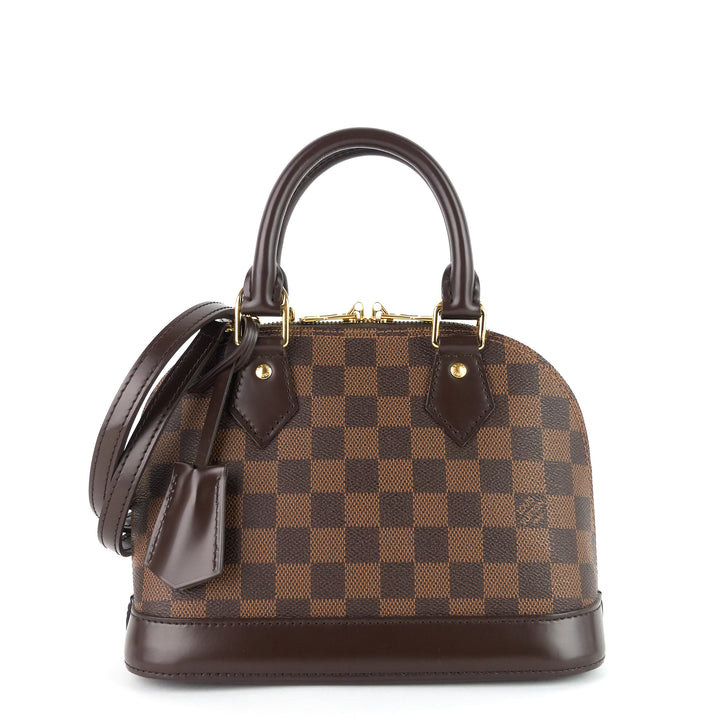 alma bb damier ebene canvas handbag