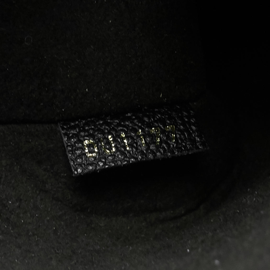 kimono monogram canvas and black leather bag