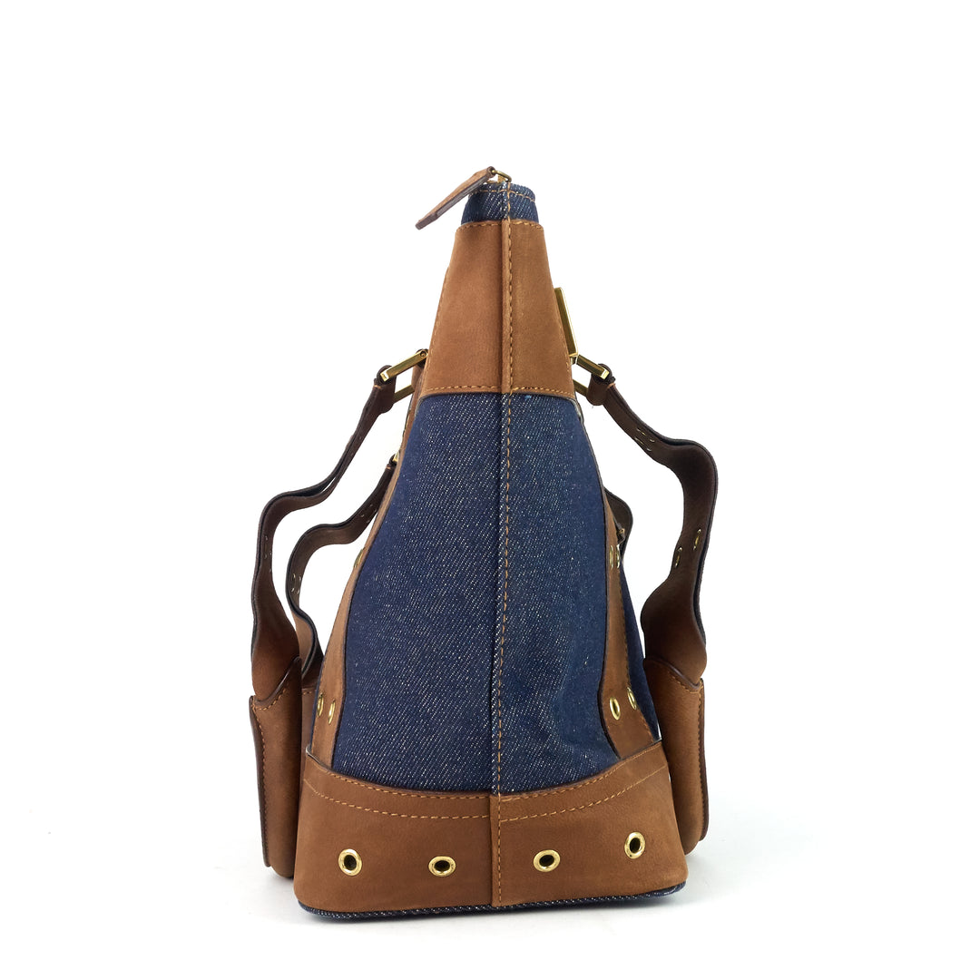 street chic downtown denim tote bag