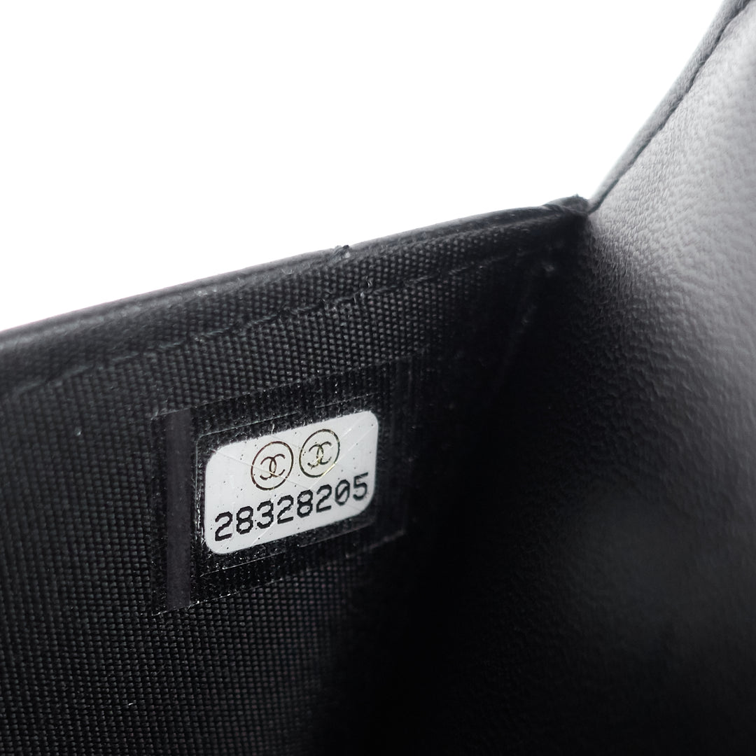 trendy large lambskin leather wallet on chain bag