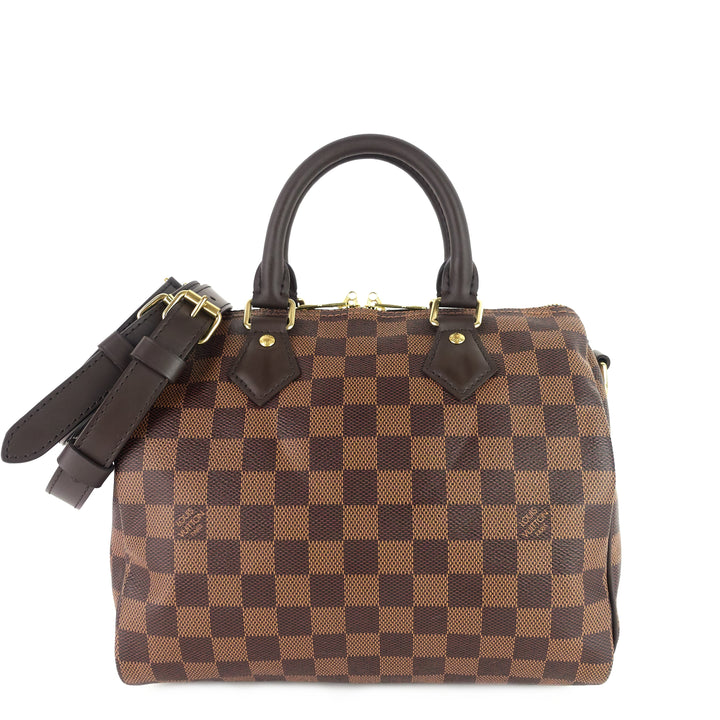 speedy 25 bandoulière damier ebene canvas bag