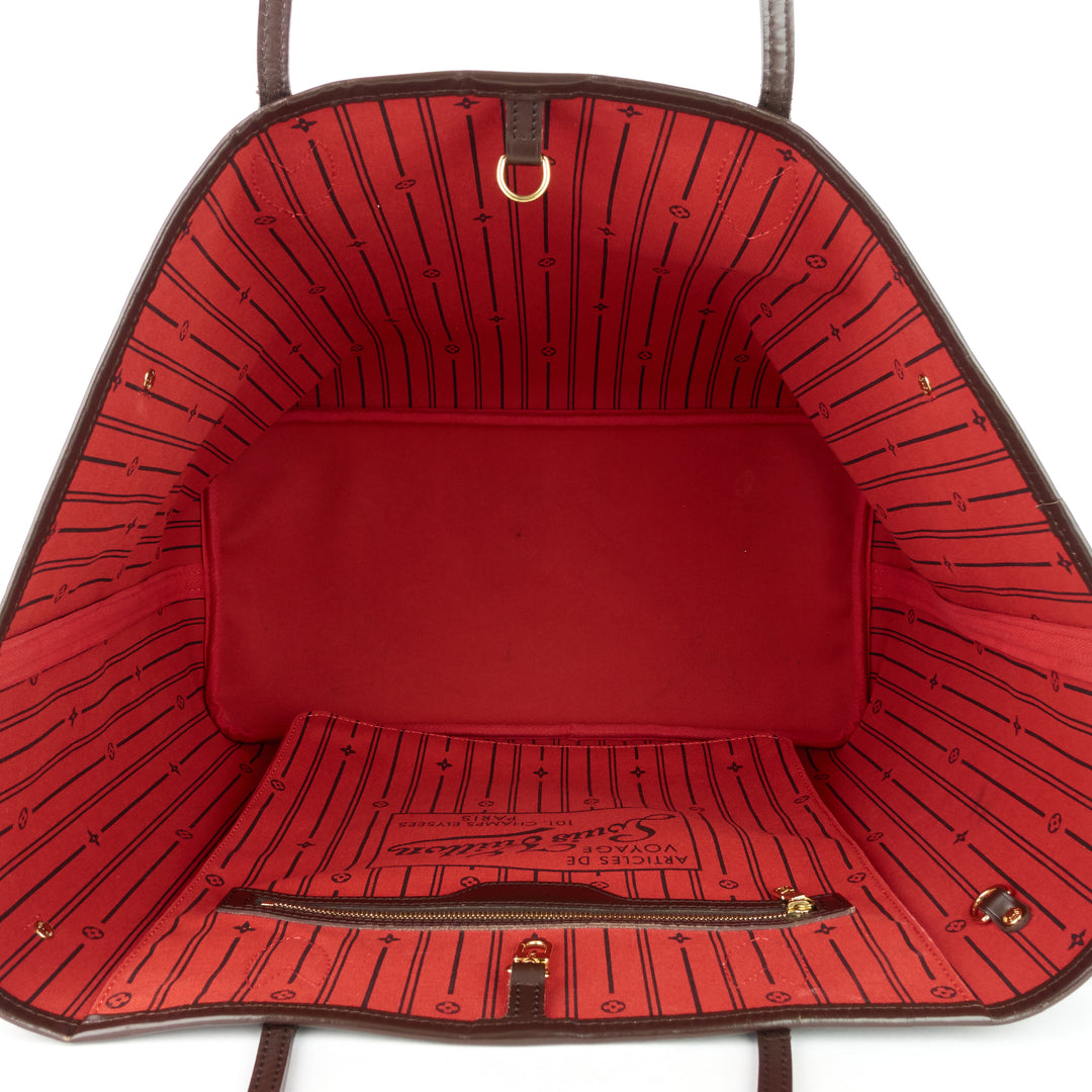 neverfull gm damier ebene canvas tote bag