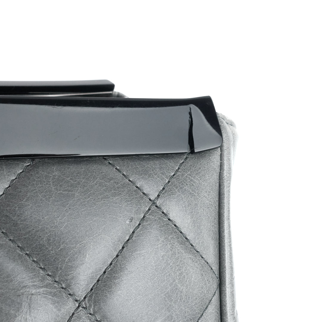 delivery large glazed calf leather bag
