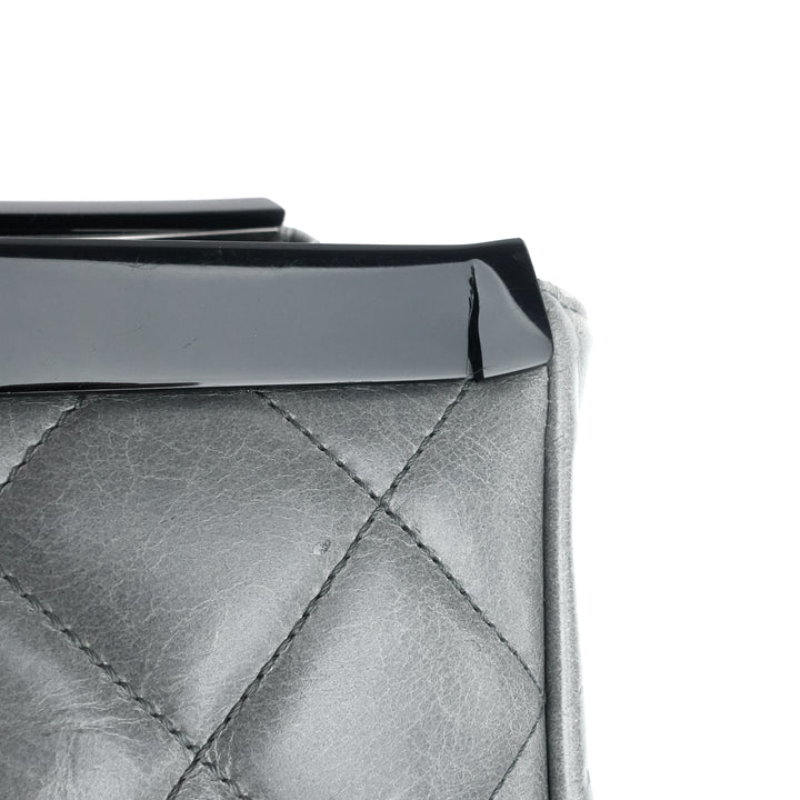 delivery large glazed calf leather bag
