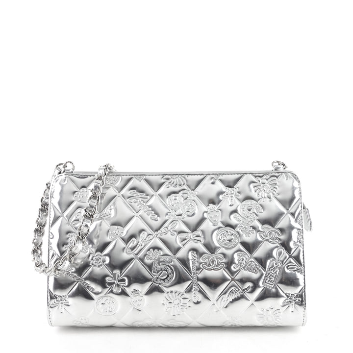 lucky symbols patent leather handbag