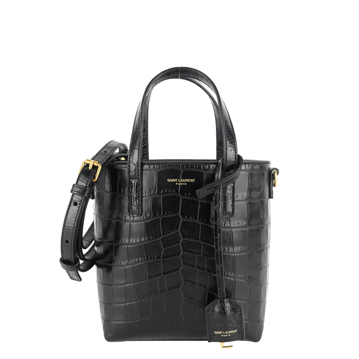 Top Shopper Mini Croc Embossed Leather Bag