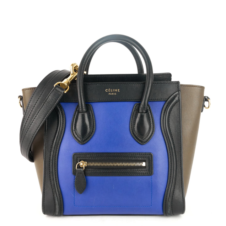 luggage nano tricolour calfskin tote bag