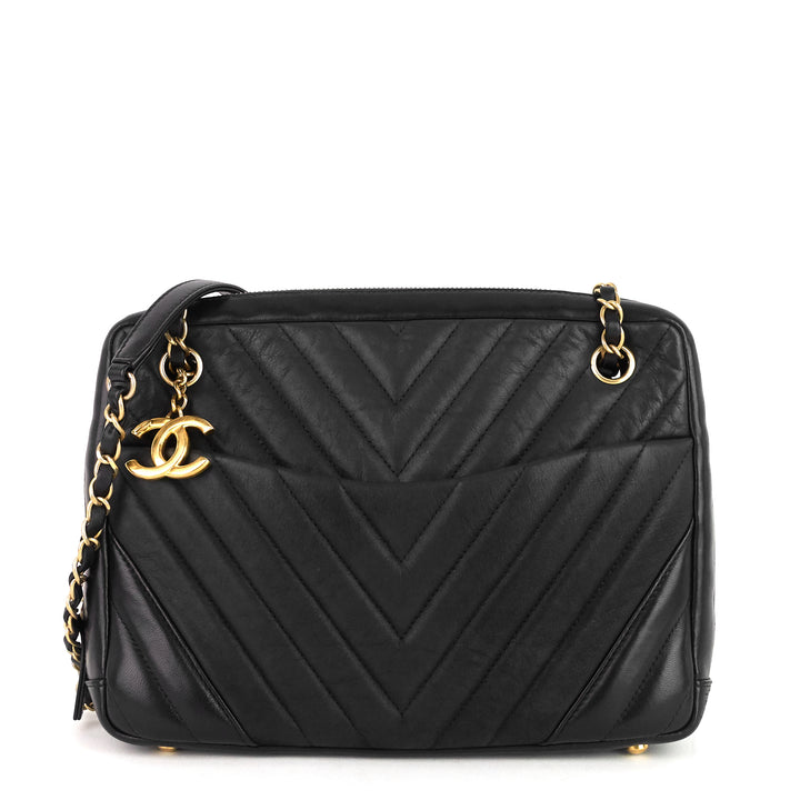 chevron quilted lambskin camera bag