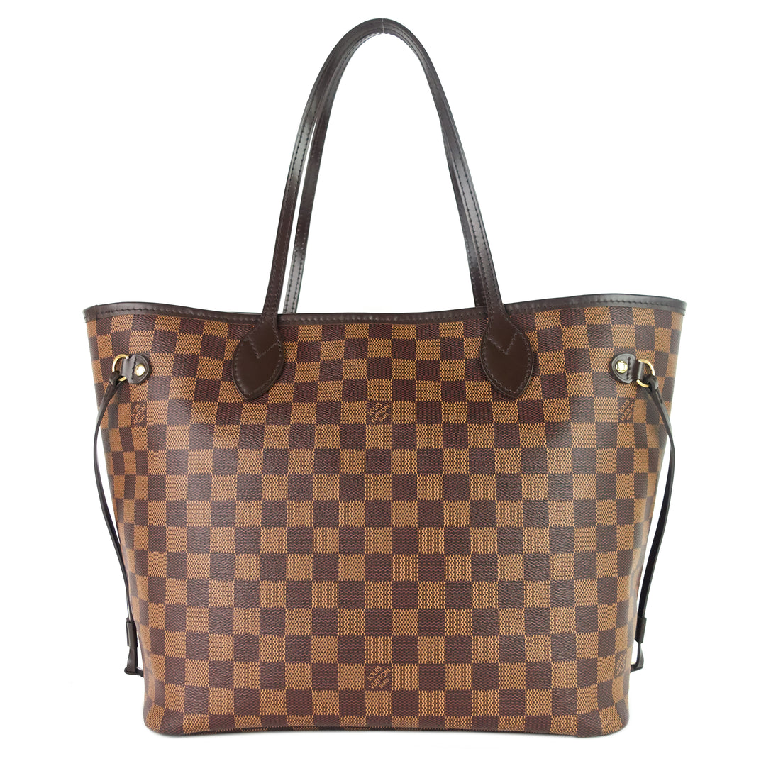 neverfull mm with pouch damier ebene canvas tote bag