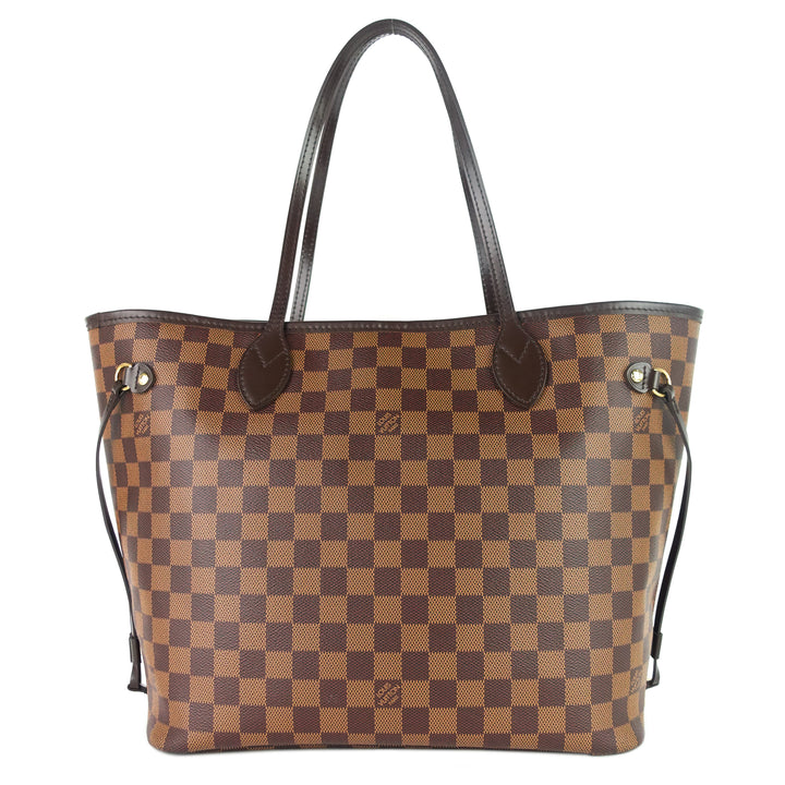 neverfull mm with pouch damier ebene canvas tote bag