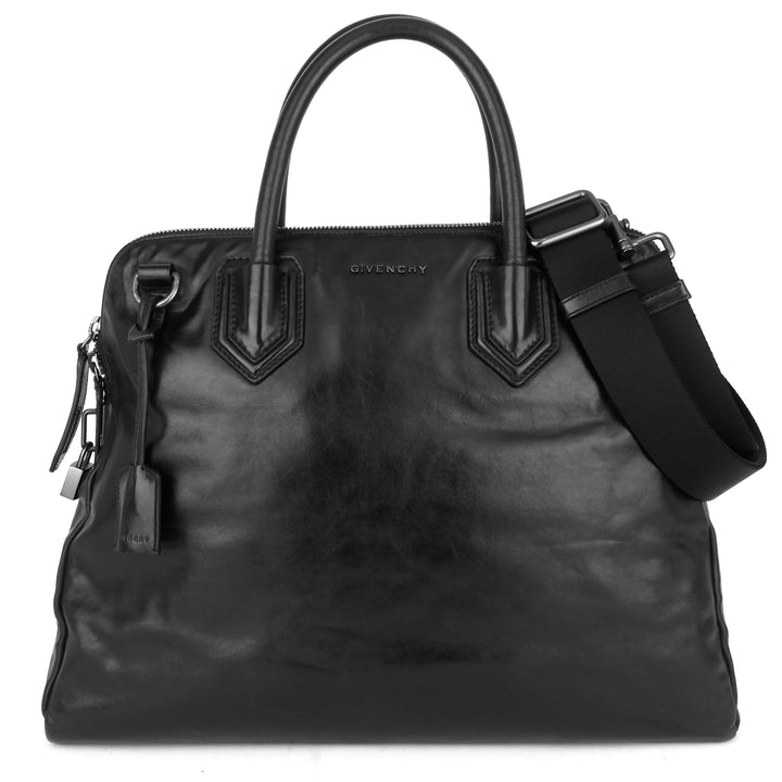 smooth leather tote bag