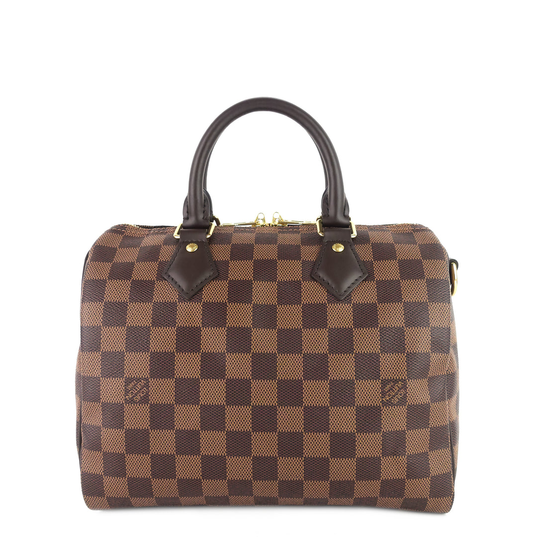 speedy 25 bandoulière damier ebene canvas bag