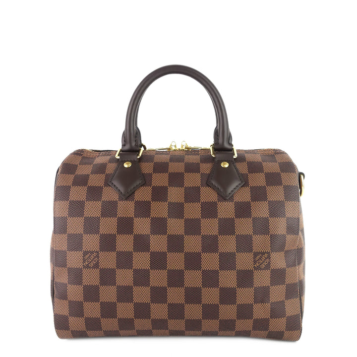 speedy 25 bandoulière damier ebene canvas bag