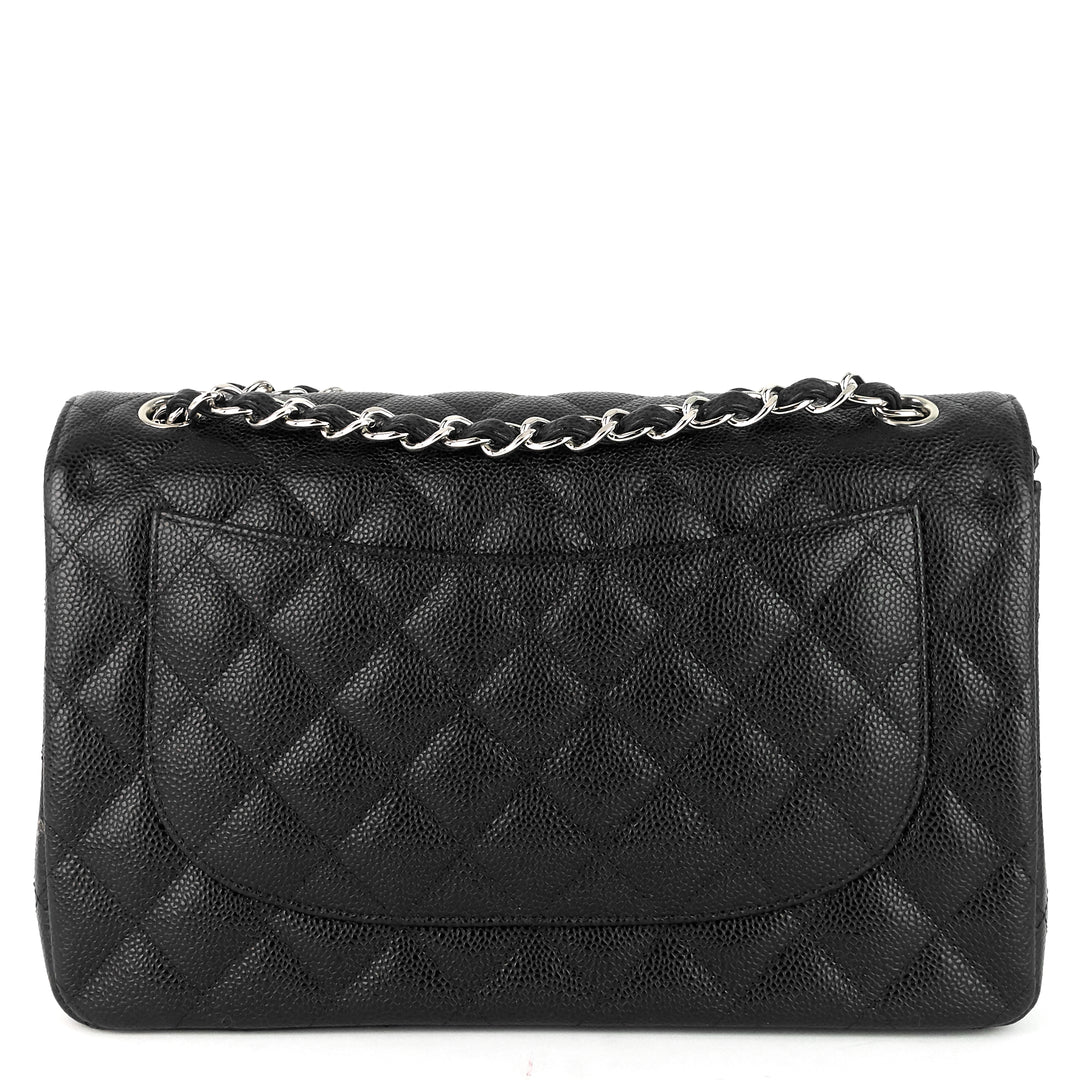 classic double flap jumbo caviar leather bag