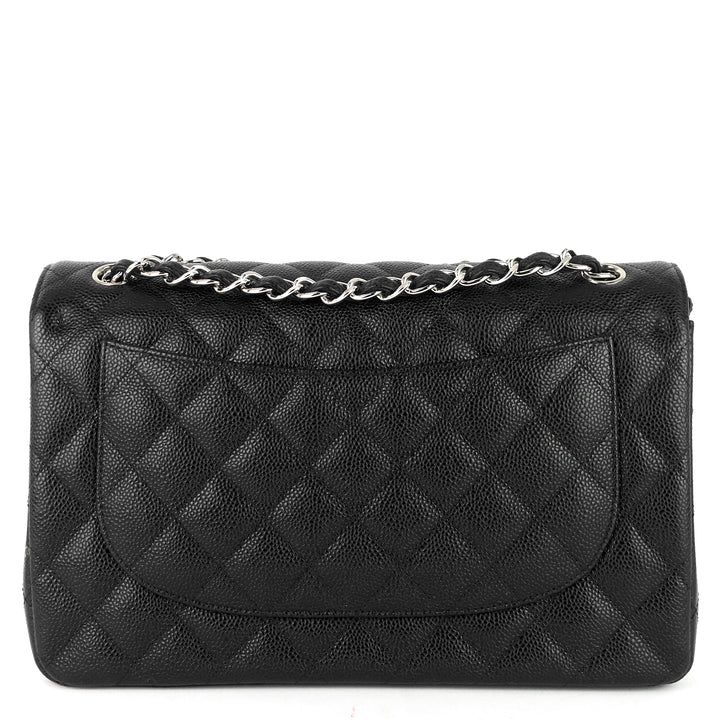 classic double flap jumbo caviar leather bag