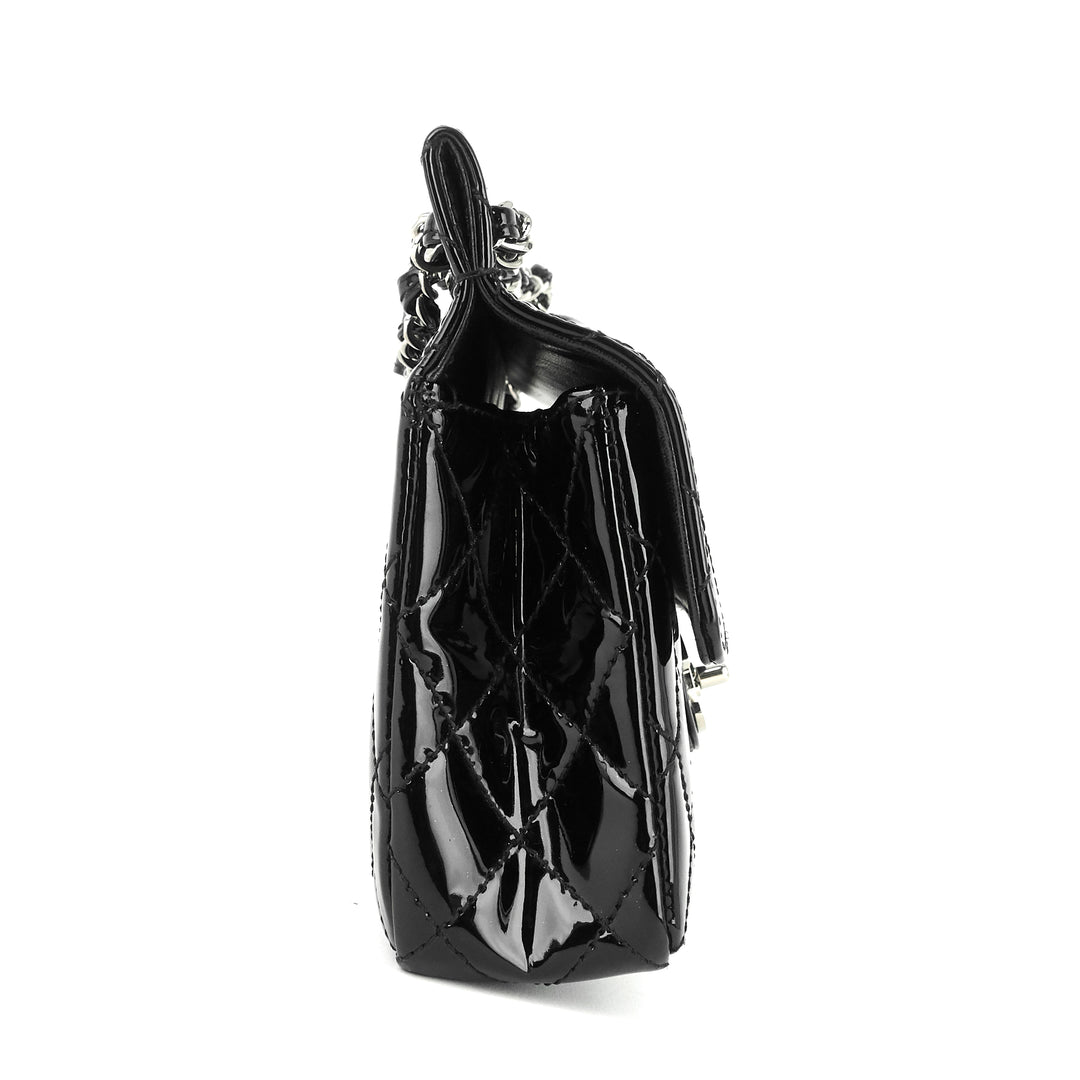 patent leather classic flap shoulder bag
