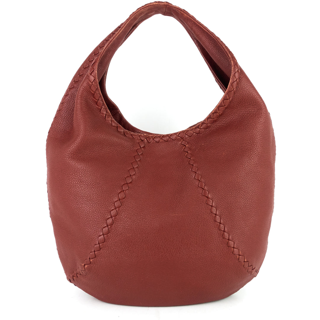 intrecciato mallow cervo hobo bag