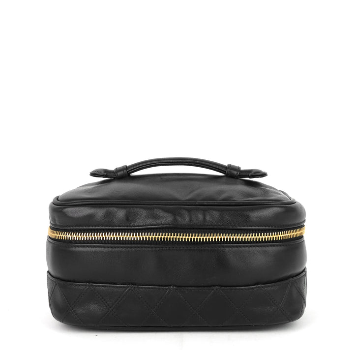 vintage lambskin leather vanity bag