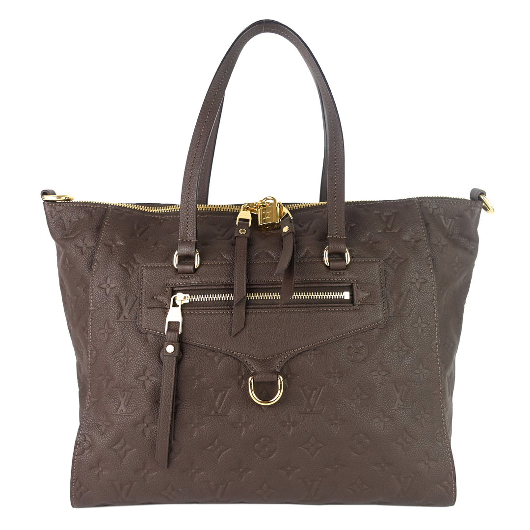 lumineuse empreinte leather bag