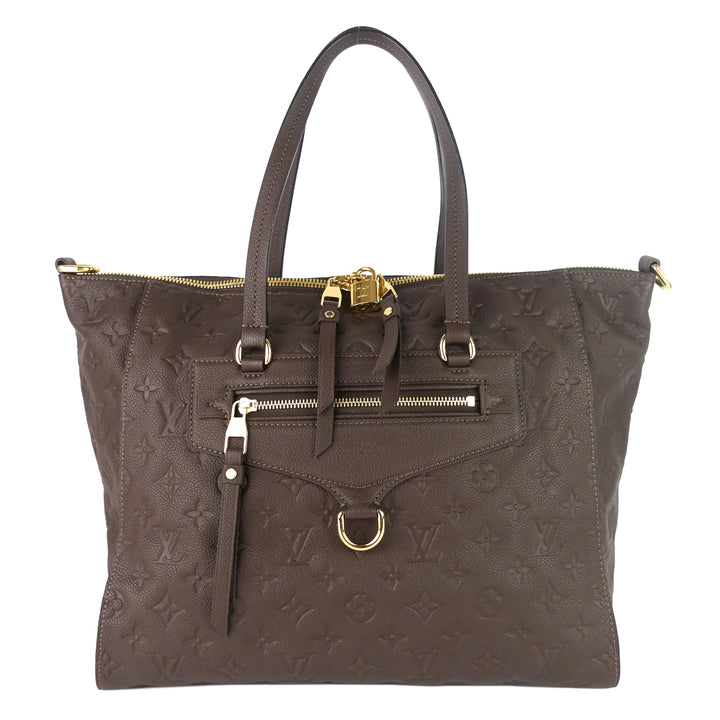 lumineuse empreinte leather bag