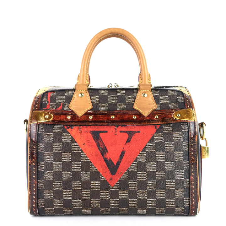 speedy noir 25 bandoulière time trunk coated canvas bag