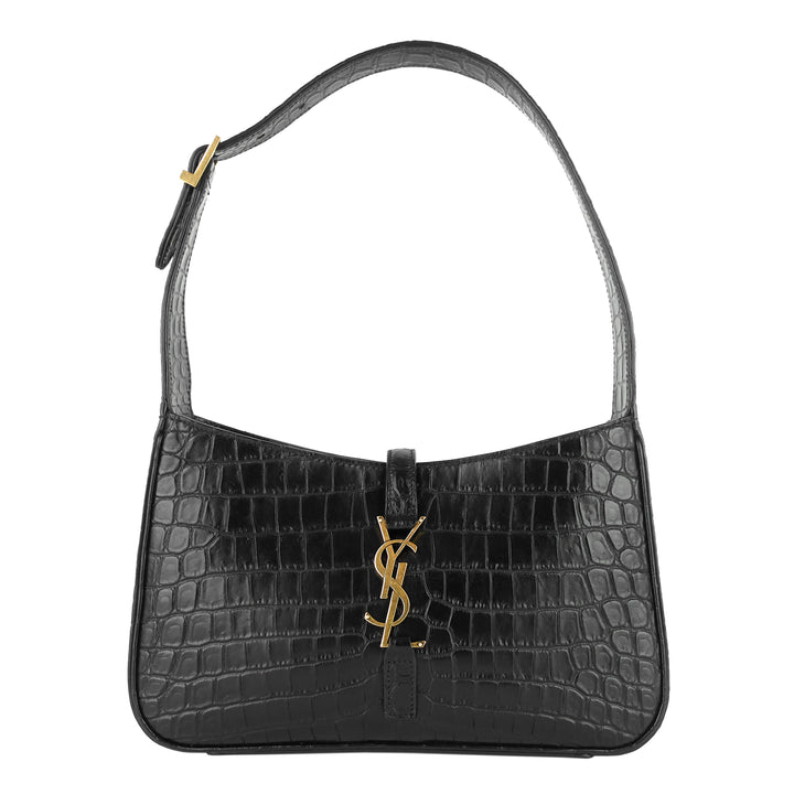 Le 5 à 7 Croc Embossed Calfskin Leather Hobo Bag