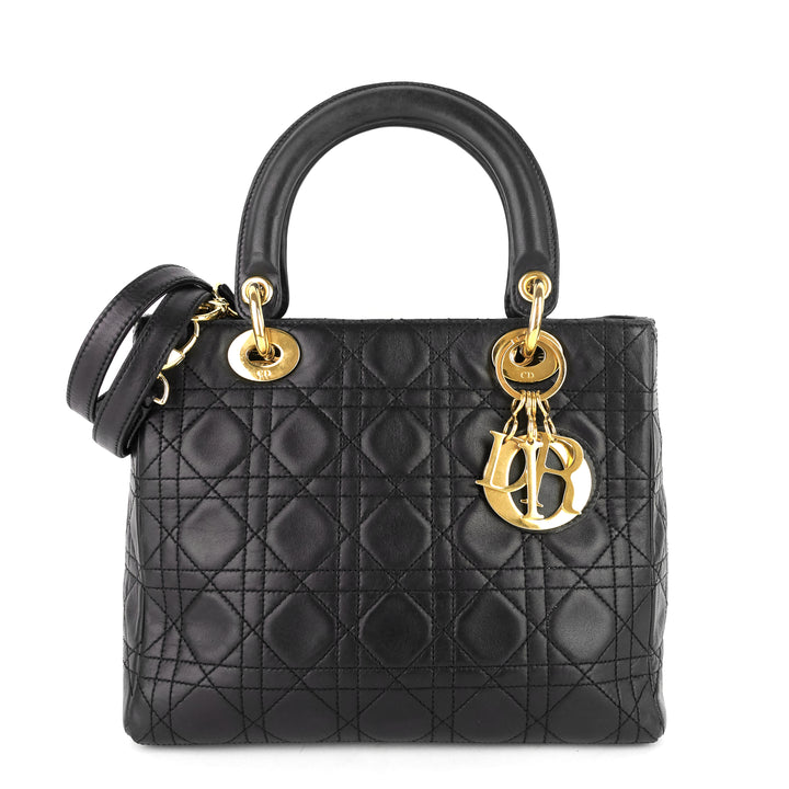 lady dior medium lambskin leather bag