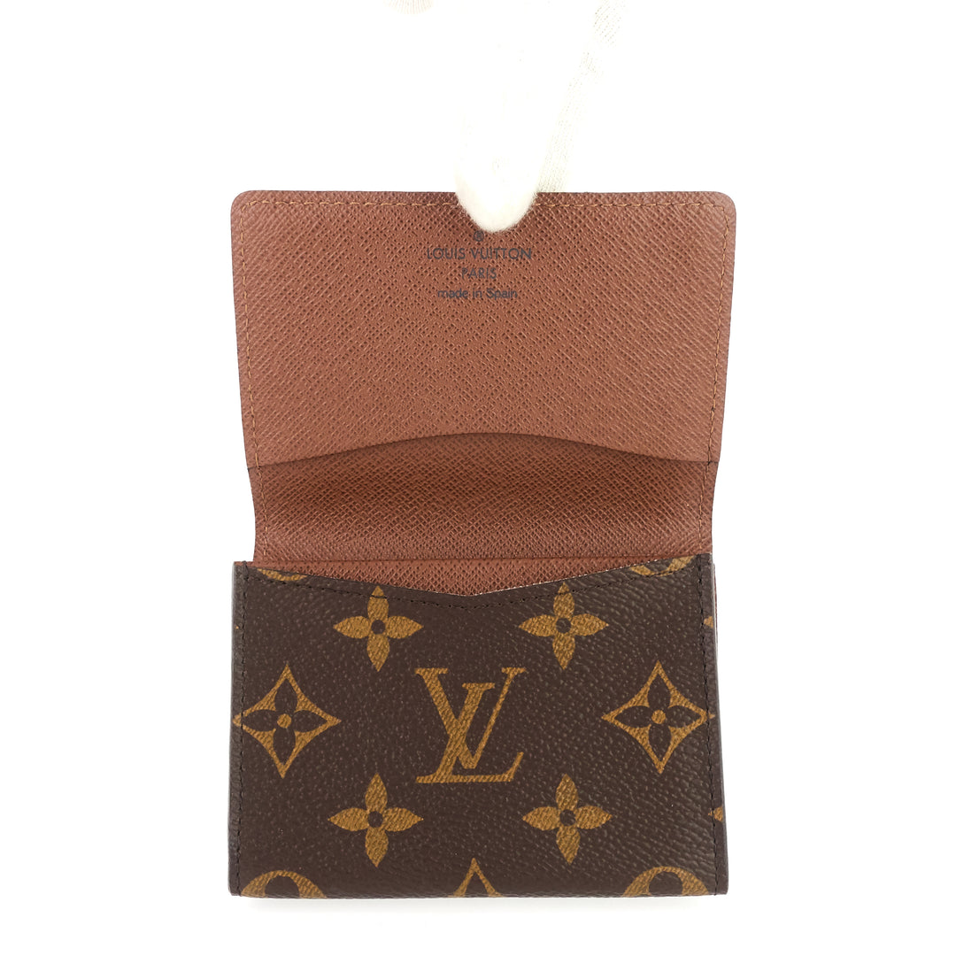business card monogram canvas holder