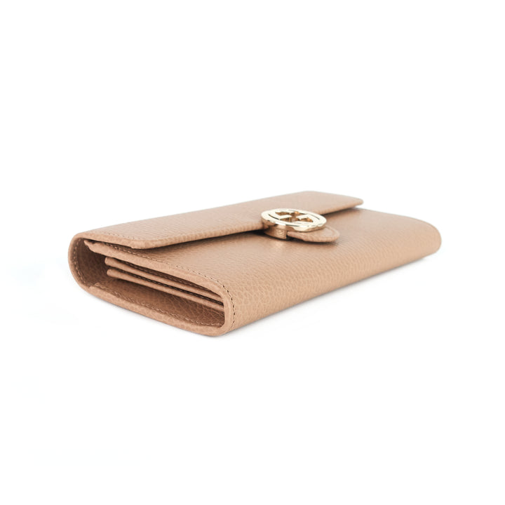 dollar interlocking g continental leather wallet