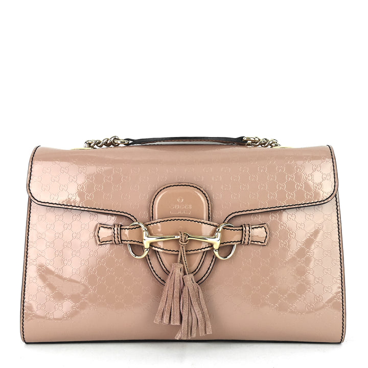 emily micro guccissima patent leather bag