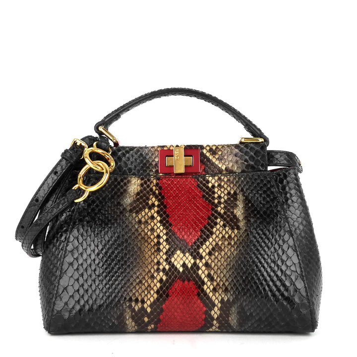 peekaboo mini snakeskin handbag with strap